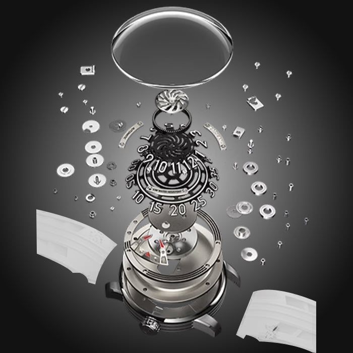 Zbioland Space Series White Wheel Of Destiny Swiss Sellita Movement Automatic Watch