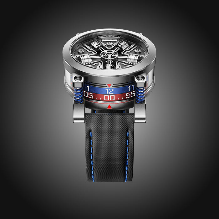 Zbioland Torque Series Red & Blue Radial Engine Japanese Miyota 8215 Movement Automatic Watch