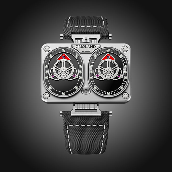 Zbioland Torque Series Silver Concept Twin Swiss Sellita Movement Automatic Watch