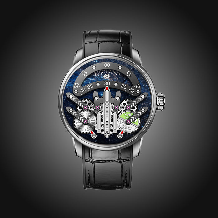 Zbioland Space Series Blue Space Rocket 2.0 Starry Sky Swiss Sellita Movement Limited Edition Automatic Watch