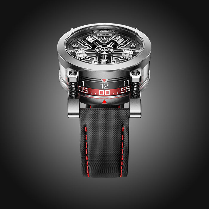 Zbioland Torque Series Red Radial Engine Japanese Miyota 8215 Movement Automatic Watch