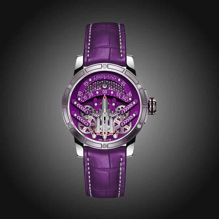 Zbioland Space Series Purple Space Rocket Swiss Sellita Movement Special Limited Edition Automatic Watch